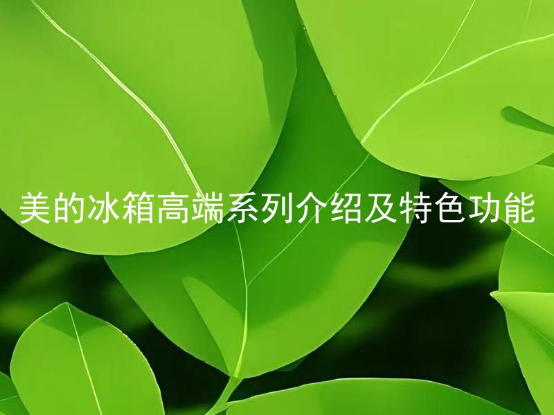 美的冰箱高端系列介绍及特色功能 美的冰箱高端系列适用于哪些场景和人群？