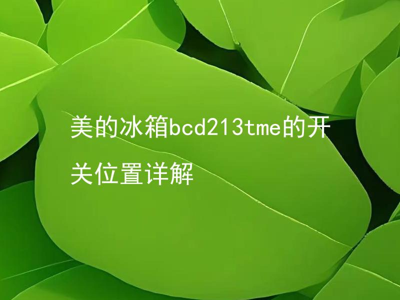 美的冰箱bcd213tme的开关位置详解 美的冰箱bcd213tme的制冷原理是什么？