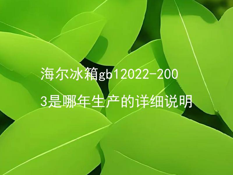 海尔冰箱gb12022-2003是哪年生产的详细说明 海尔冰箱gb12022-2003生产日期在哪里可以查到？