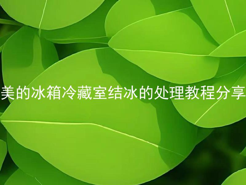 美的冰箱冷藏室结冰的处理教程分享 美的冰箱冷冻室是什么原因导致结冰，如何避免和处理？