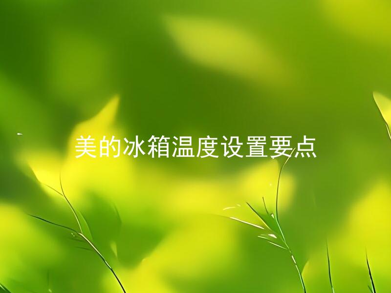 美的冰箱温度设置要点 美的冰箱温度设置对食材保存有哪些影响？