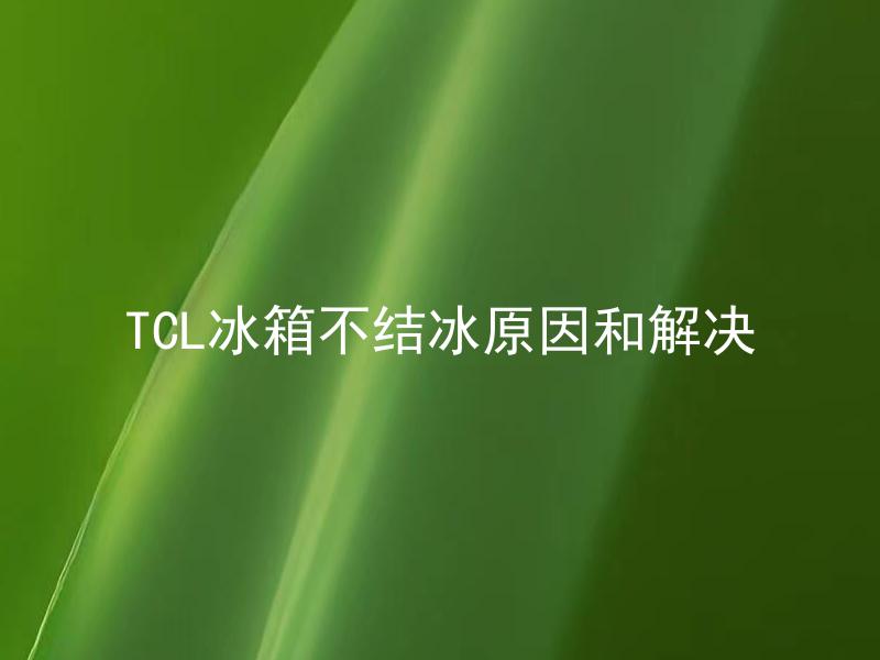 TCL冰箱不结冰原因和解决 TCL冰箱不结冰可能是哪些问题导致的？如何解决这些问题？