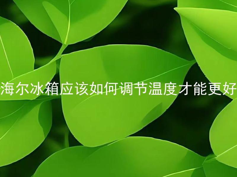 海尔冰箱应该如何调节温度才能更好 海尔冰箱如何调节温度才能达到最佳储存效果？