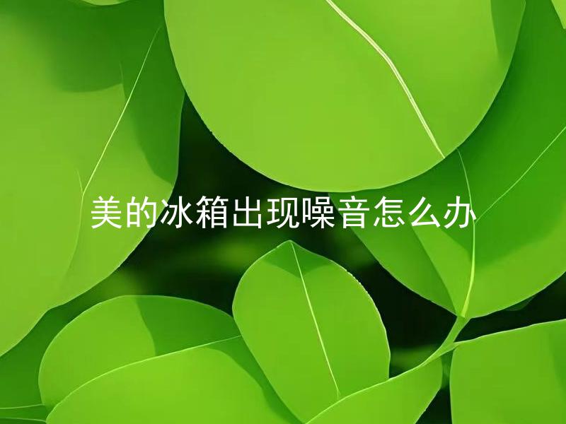 美的冰箱出现噪音怎么办 美的冰箱噪音产生的原因有哪些，如何解决？