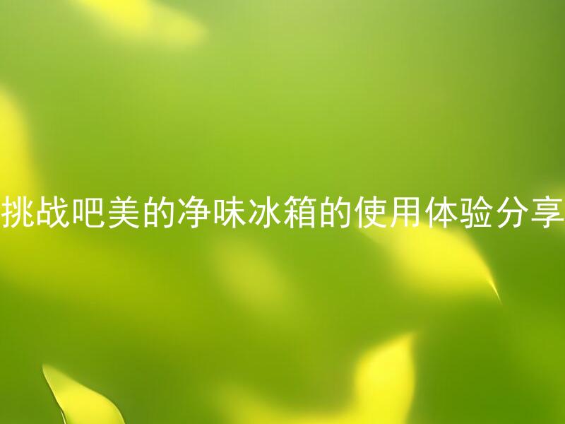 挑战吧美的净味冰箱的使用体验分享 美的净味冰箱清洁需要注意哪些事项？