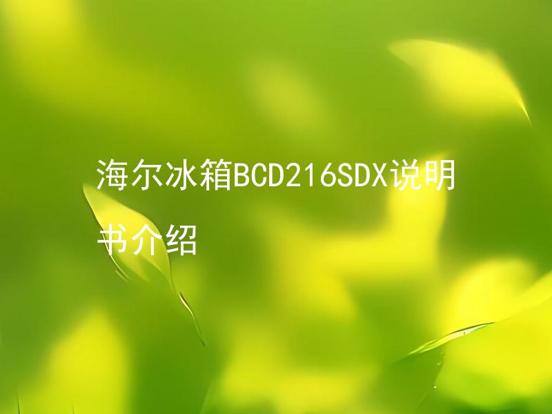 海尔冰箱BCD216SDX说明书介绍 海尔冰箱BCD216SDX的使用方法和注意事项有哪些？