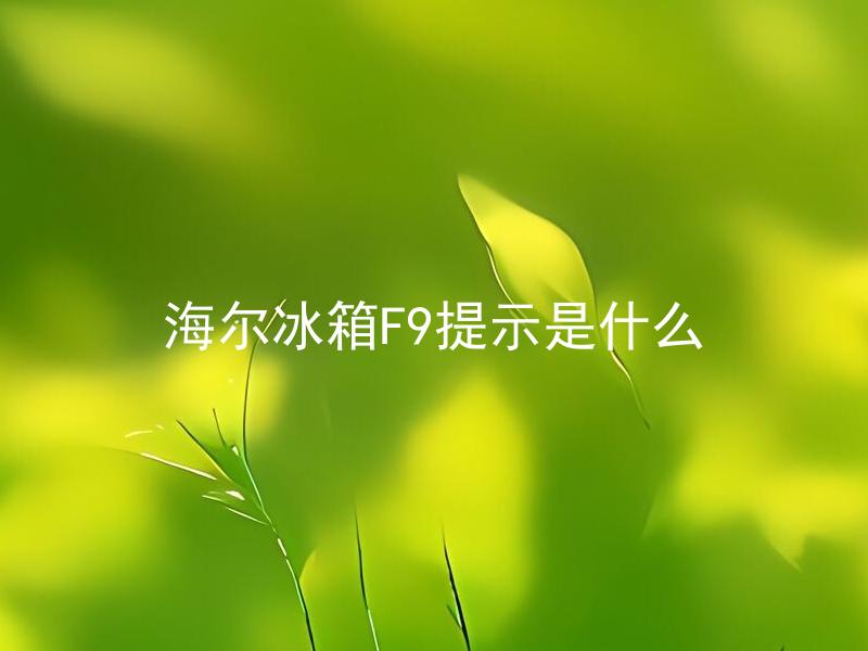 海尔冰箱F9提示是什么 海尔冰箱F9提示是什么故障，需要如何处理？