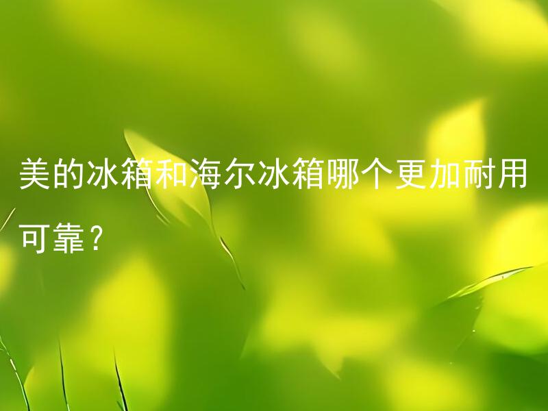 美的冰箱和海尔冰箱哪个更加耐用可靠？ 美的冰箱和海尔冰箱的冷却效果哪个更好？