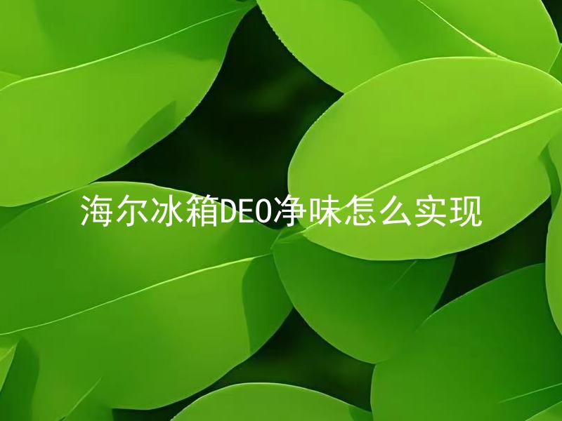 海尔冰箱DEO净味怎么实现 海尔冰箱DEO净味需要怎样的操作？