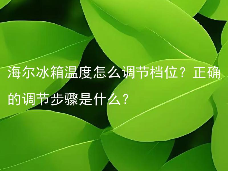 海尔冰箱温度怎么调节档位？正确的调节步骤是什么？ 海尔冰箱温度调节档位有几个？不同档位对应的温度是多少？如何正确调节海尔冰箱的温度？