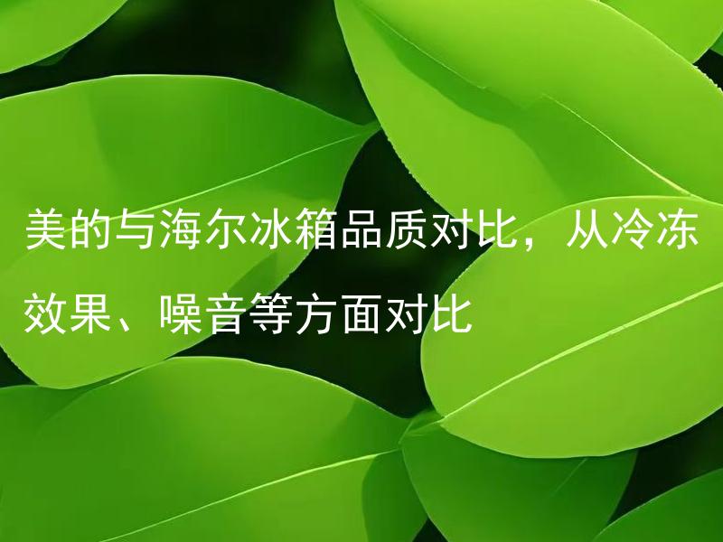 美的与海尔冰箱品质对比，从冷冻效果、噪音等方面对比 美的和海尔冰箱的冷冻效果和噪音哪个更优？