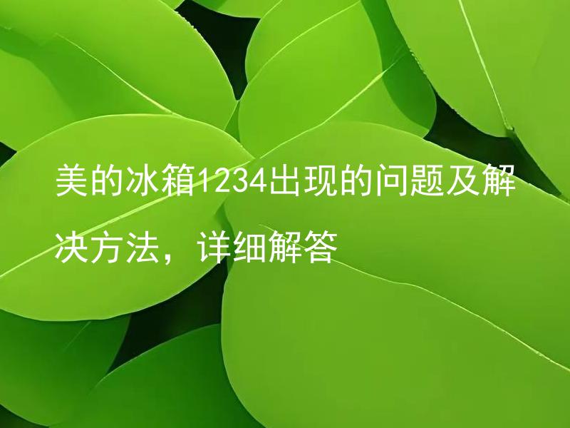 美的冰箱1234出现的问题及解决方法，详细解答 美的冰箱1234为什么会出现问题，该如何解决？