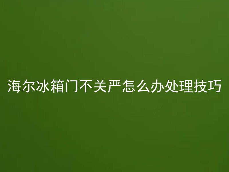 海尔冰箱门不关严怎么办处理技巧 海尔冰箱门不关严是因为什么原因？