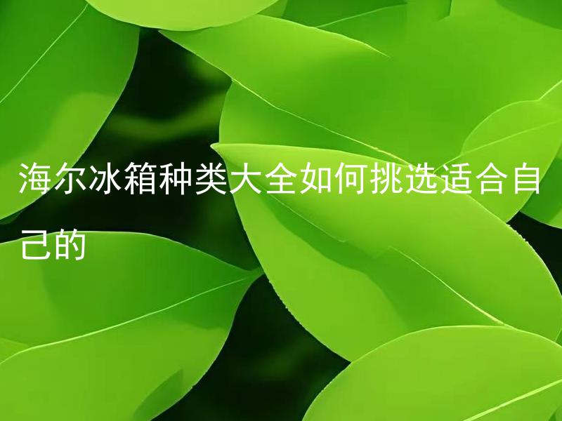 海尔冰箱种类大全如何挑选适合自己的 海尔冰箱有哪些常见的选购指标？