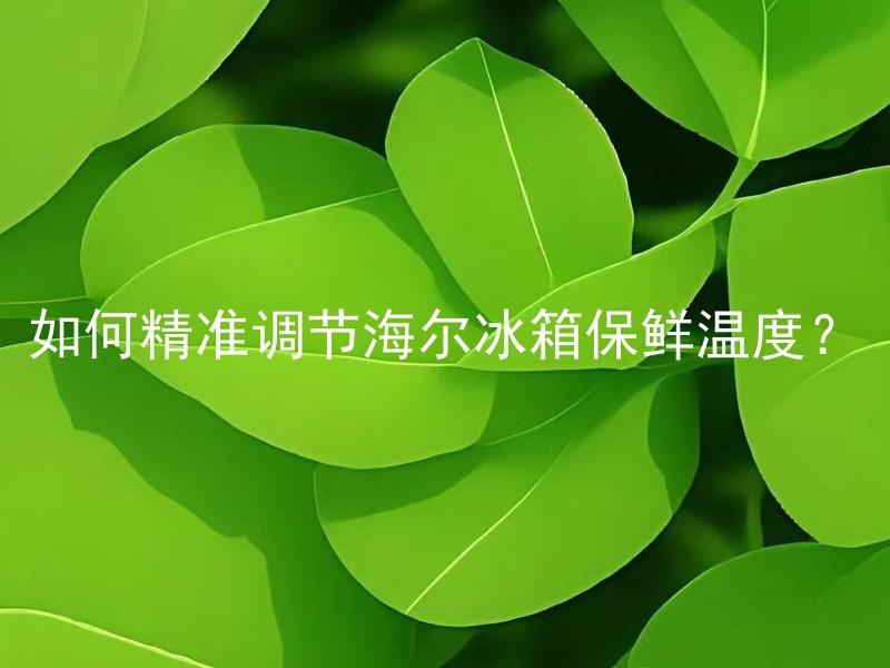 如何精准调节海尔冰箱保鲜温度？ 海尔冰箱保鲜温度的精细调节方法有哪些？
