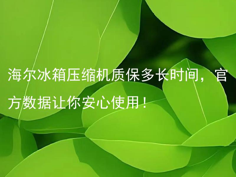 海尔冰箱压缩机质保多长时间，官方数据让你安心使用！ 海尔冰箱压缩机质保期满后如何维修？