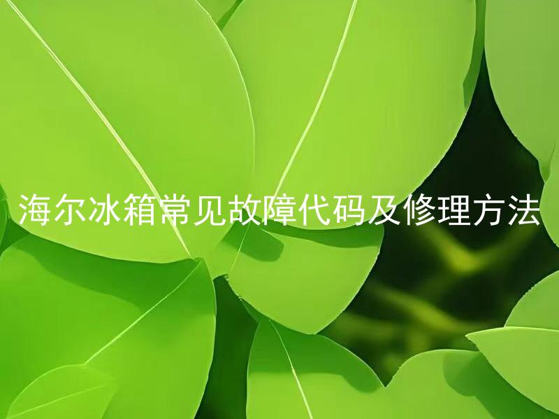 海尔冰箱常见故障代码及修理方法