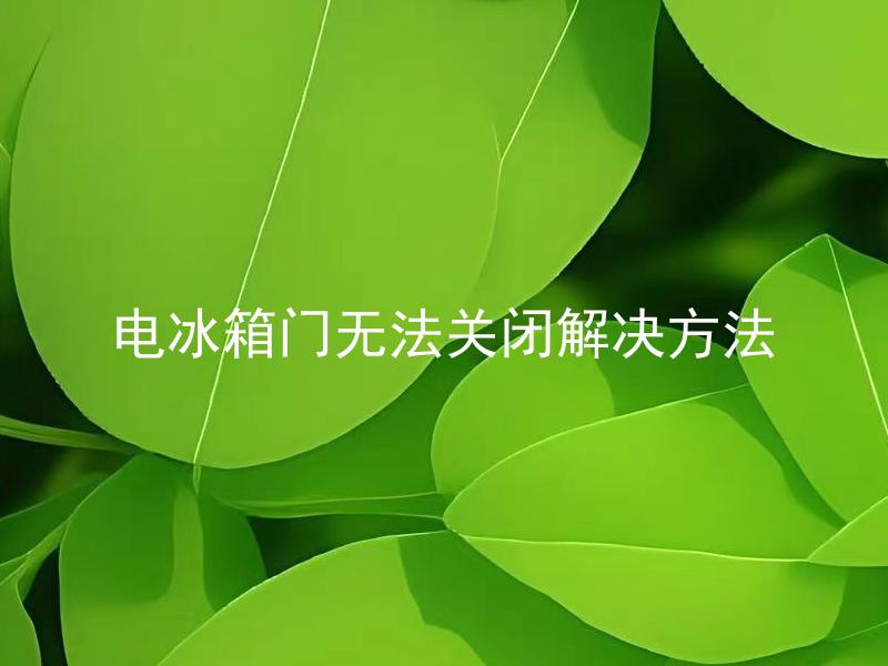 电冰箱门无法关闭解决方法 电冰箱门无法关闭怎么办？