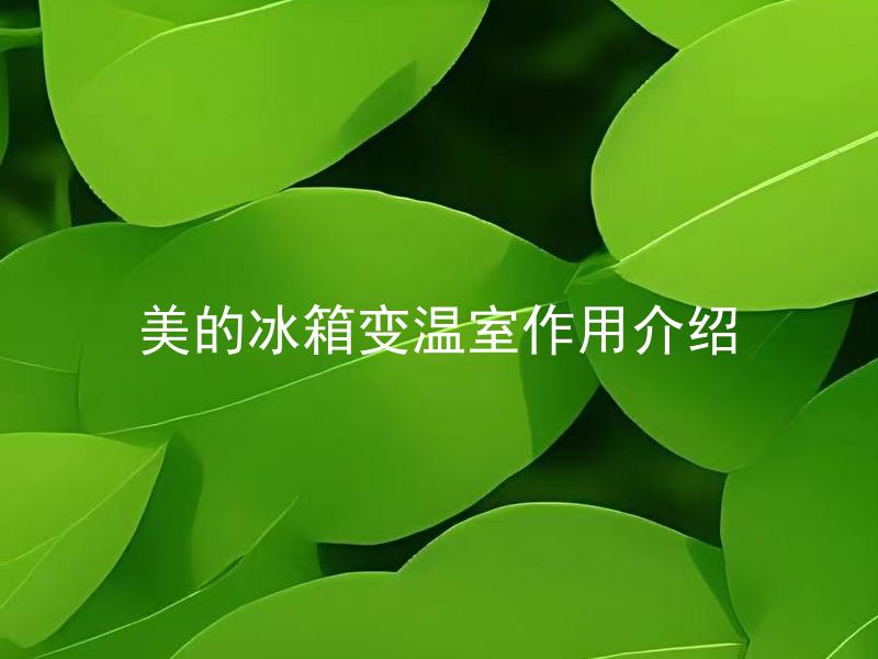 美的冰箱变温室作用介绍 美的冰箱如何实现变温室功能？