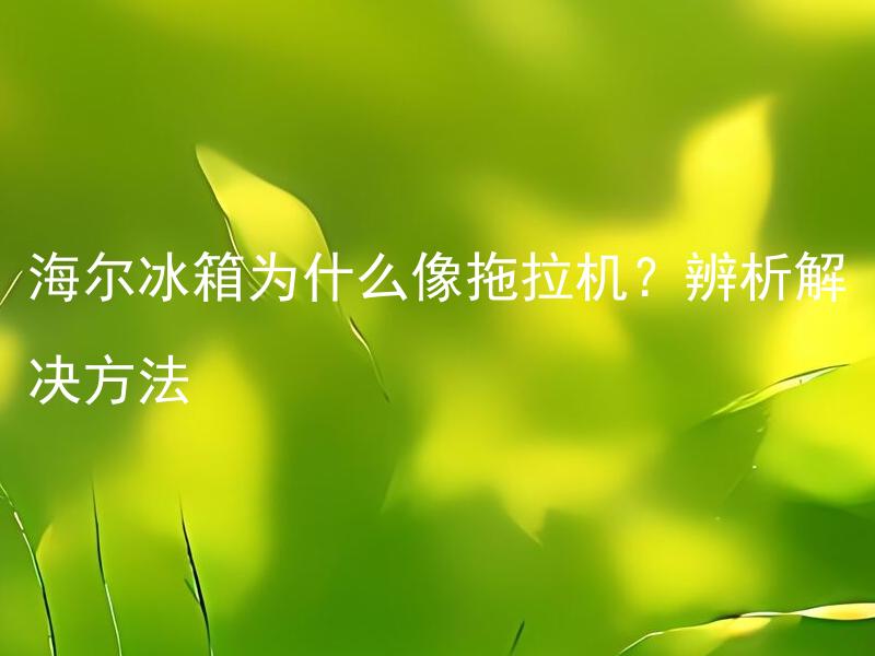 海尔冰箱为什么像拖拉机？辨析解决方法 海尔冰箱为什么会产生像拖拉机一样的噪音？如何消除这种噪音？