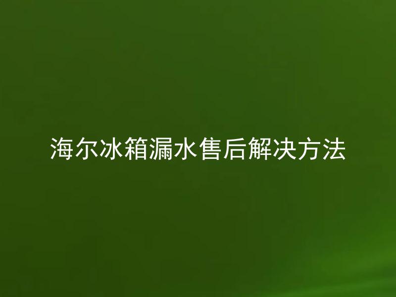 海尔冰箱漏水售后解决方法 海尔冰箱为什么会经常漏水？如何处理漏水情况并得到售后服务支持？