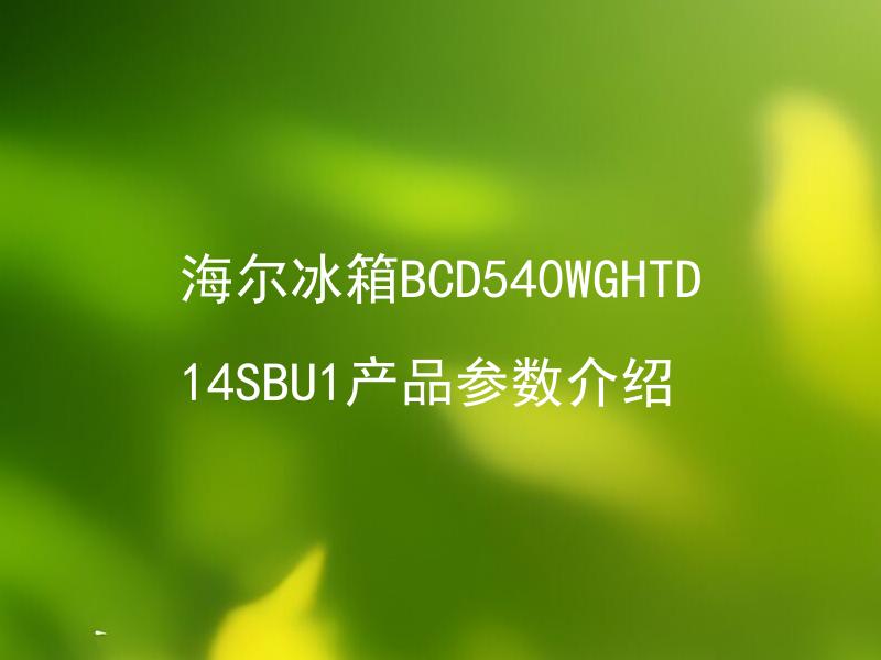 海尔冰箱BCD540WGHTD14SBU1产品参数介绍 海尔冰箱BCD540WGHTD14SBU1除了产品参数之外还具备哪些实用功能？