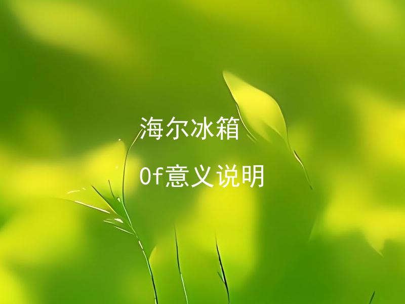 海尔冰箱 0f意义说明 海尔冰箱0F是什么意思？