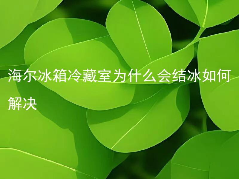 海尔冰箱冷藏室为什么会结冰如何解决 海尔冰箱冷藏室为什么会结冰？如何避免结冰问题的出现？