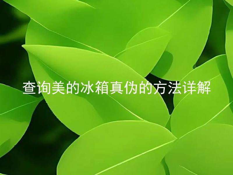 查询美的冰箱真伪的方法详解
