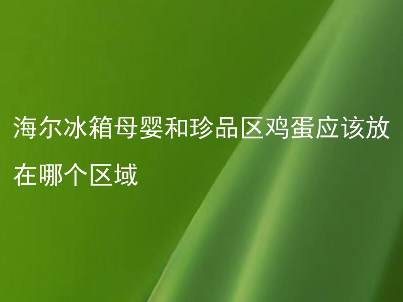 海尔冰箱母婴和珍品区鸡蛋应该放在哪个区域 在海尔冰箱中，还有哪些食物不能与母婴食品和珍品鸡蛋放在一起？