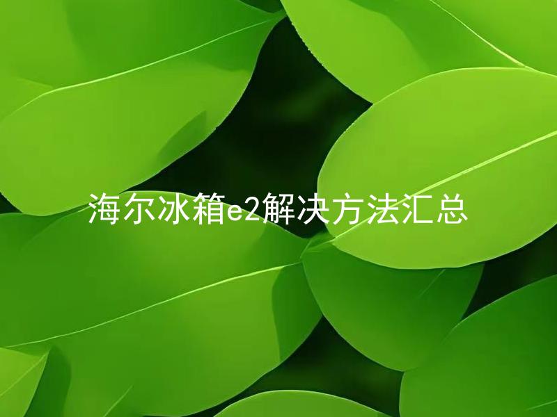 海尔冰箱e2解决方法汇总 海尔冰箱e2错误代码怎么办？