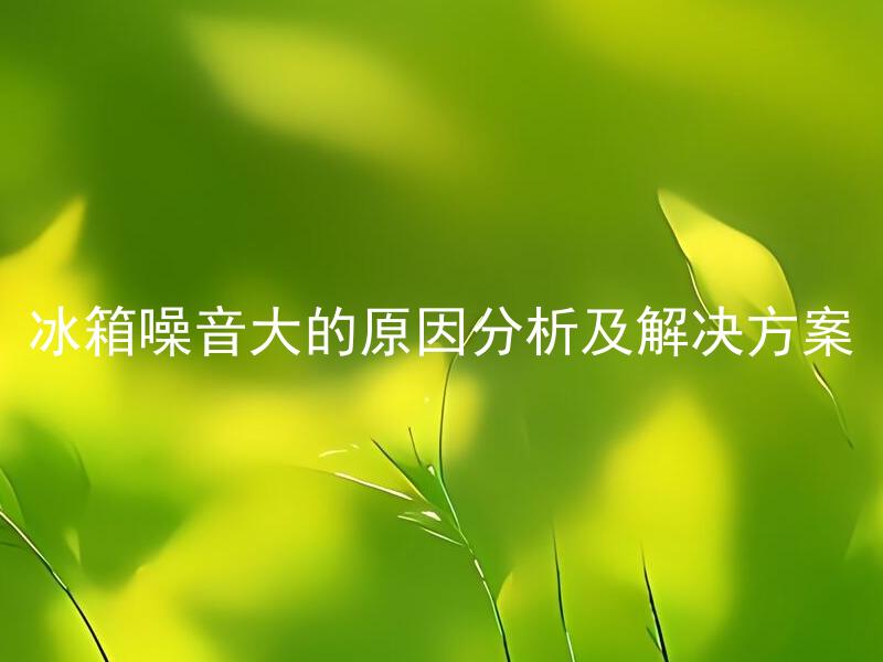 冰箱噪音大的原因分析及解决方案 冰箱噪音大是否影响食品质量？