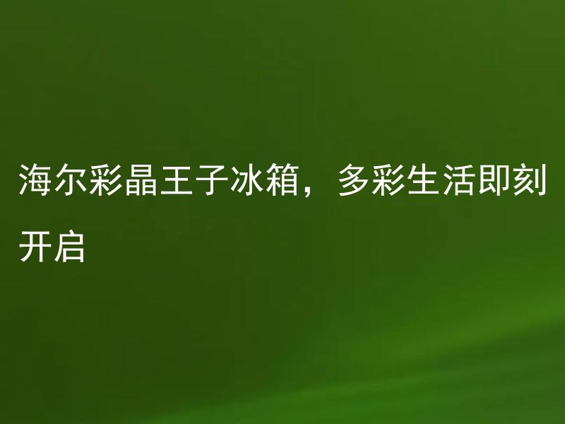 海尔彩晶王子冰箱，多彩生活即刻开启 海尔彩晶王子冰箱的色彩有哪些选择？