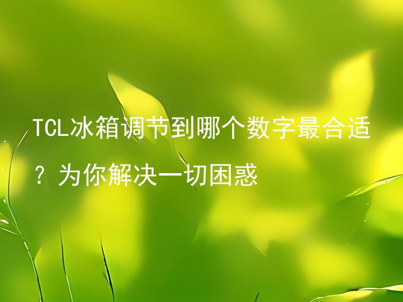 TCL冰箱调节到哪个数字最合适？为你解决一切困惑 TCL冰箱数字调节有什么技巧和注意事项？