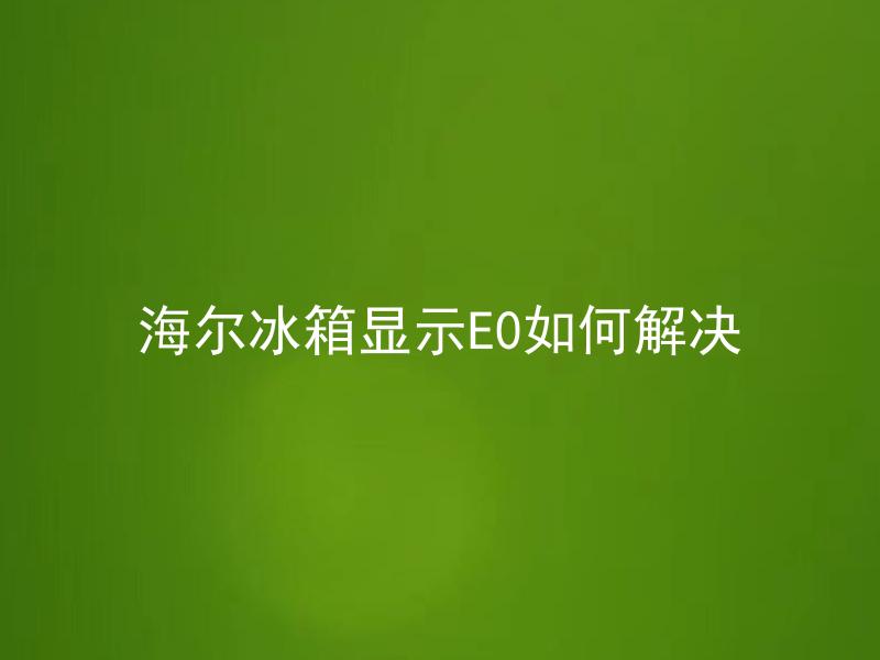 海尔冰箱显示E0如何解决 海尔冰箱出现E0错误码可能是什么问题引起的？