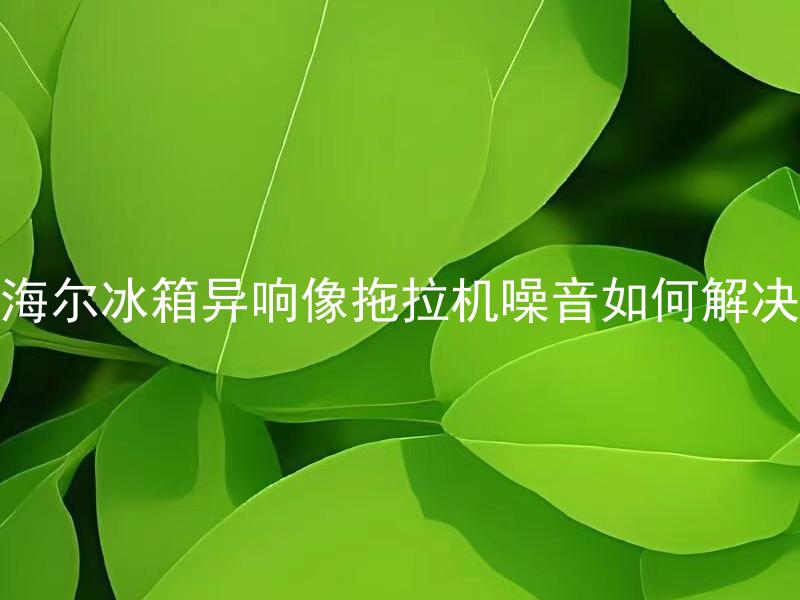 海尔冰箱异响像拖拉机噪音如何解决