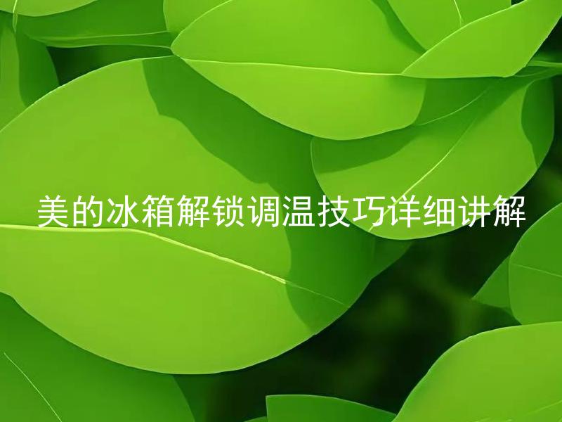 美的冰箱解锁调温技巧详细讲解 美的冰箱调温技巧有哪些？
