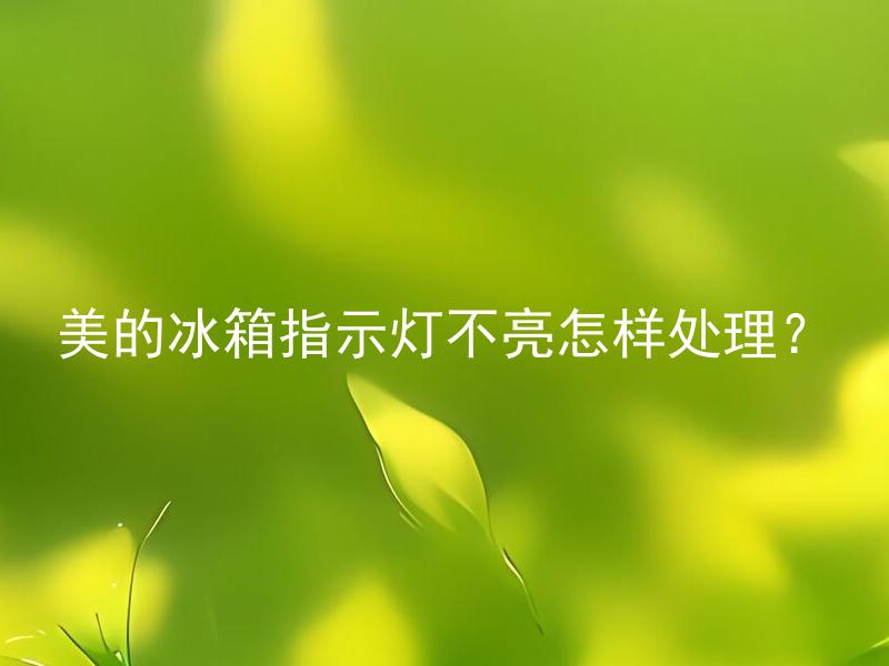 美的冰箱指示灯不亮怎样处理？ 美的冰箱指示灯不亮是什么问题需要解决？