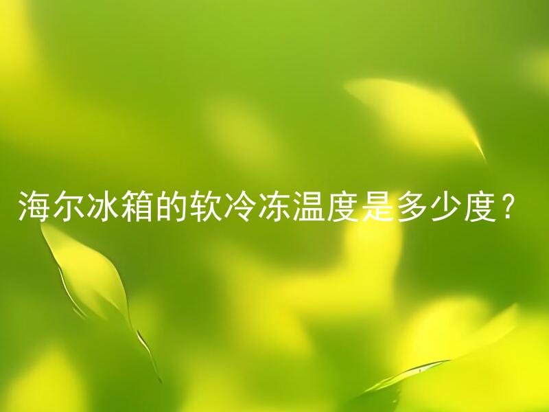 海尔冰箱的软冷冻温度是多少度？ 海尔冰箱软冷冻可以放哪些食品？