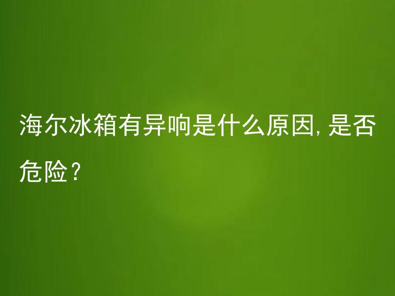 海尔冰箱有异响是什么原因,是否危险？ 如何处理海尔冰箱异响，需要寻求维修吗？