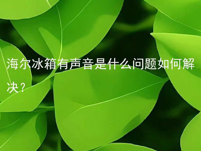 海尔冰箱有声音是什么问题如何解决？ 海尔冰箱运转声大如何缓解？