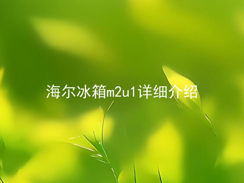 海尔冰箱m2u1详细介绍