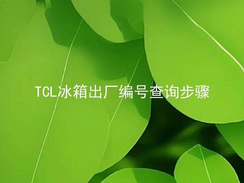 TCL冰箱出厂编号查询步骤 如何查询TCL冰箱的出厂日期？