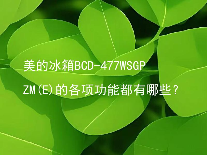 美的冰箱BCD-477WSGPZM(E)的各项功能都有哪些？ 美的冰箱BCD-477WSGPZM(E)的怎样使用才能做到及其省电？