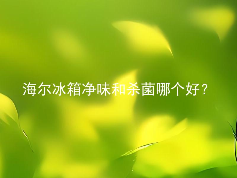 海尔冰箱净味和杀菌哪个好？ 海尔冰箱净味和杀菌的区别在哪里？