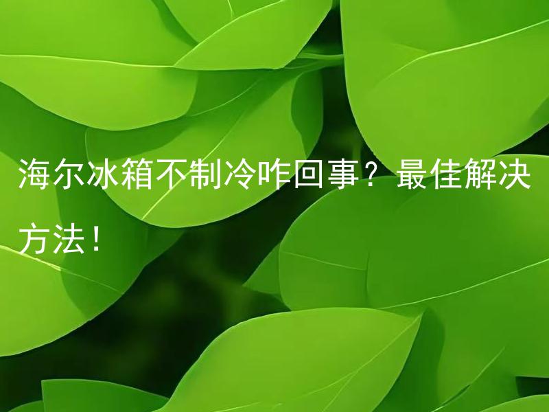 海尔冰箱不制冷咋回事？最佳解决方法！ 海尔冰箱不制冷是否意味着压缩机故障？如何检查和解决这个问题？