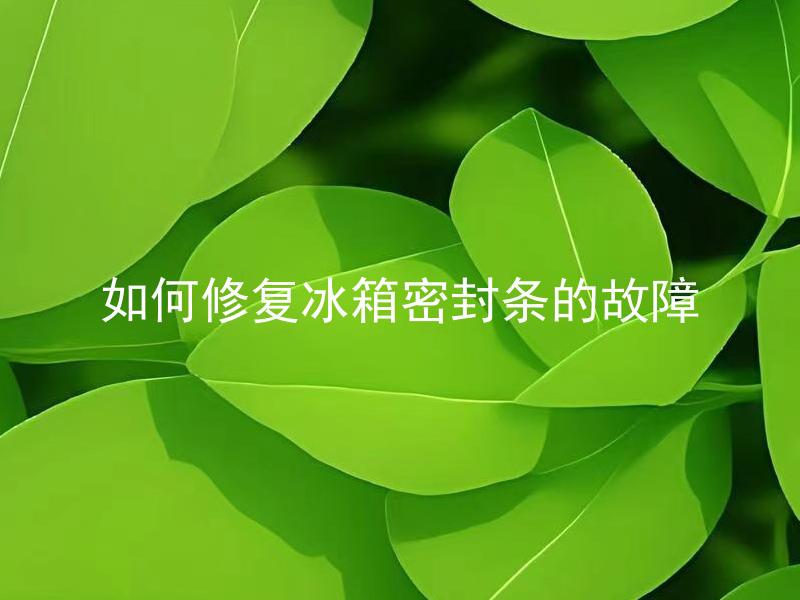 如何修复冰箱密封条的故障 冰箱密封条的故障会对食品存储产生哪些影响？