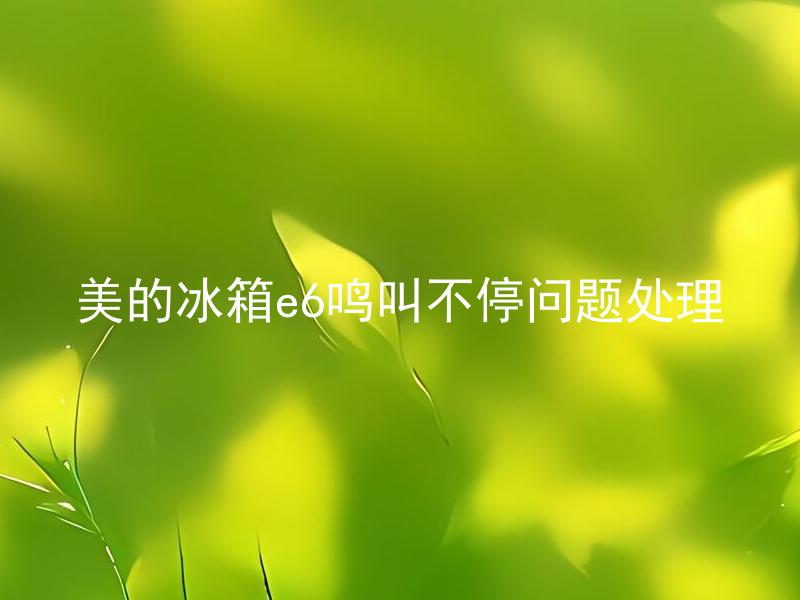 美的冰箱e6鸣叫不停问题处理 美的冰箱e6鸣叫不停可能是什么原因导致的？