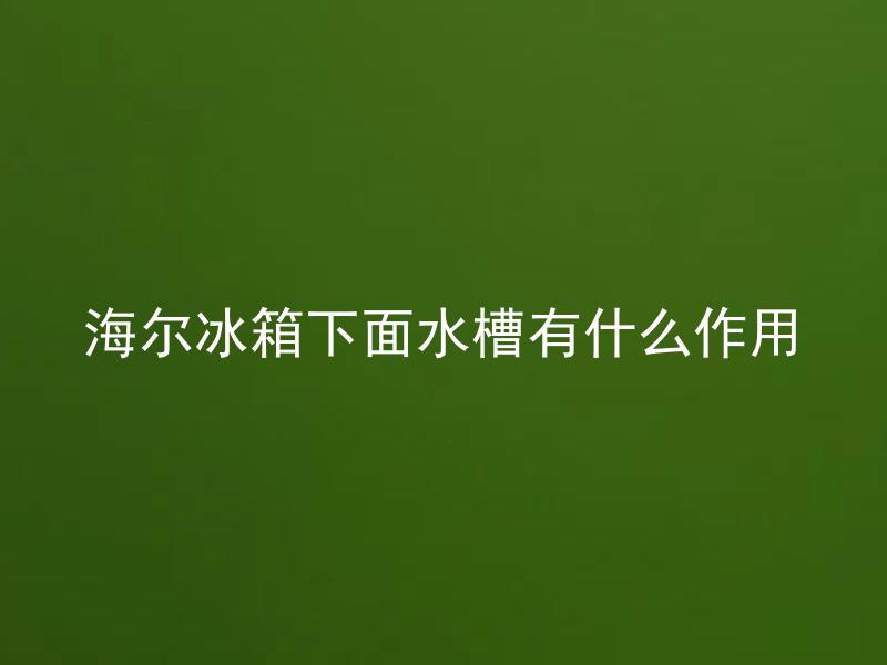 海尔冰箱下面水槽有什么作用 海尔冰箱水槽起到哪些排水和保洁作用？