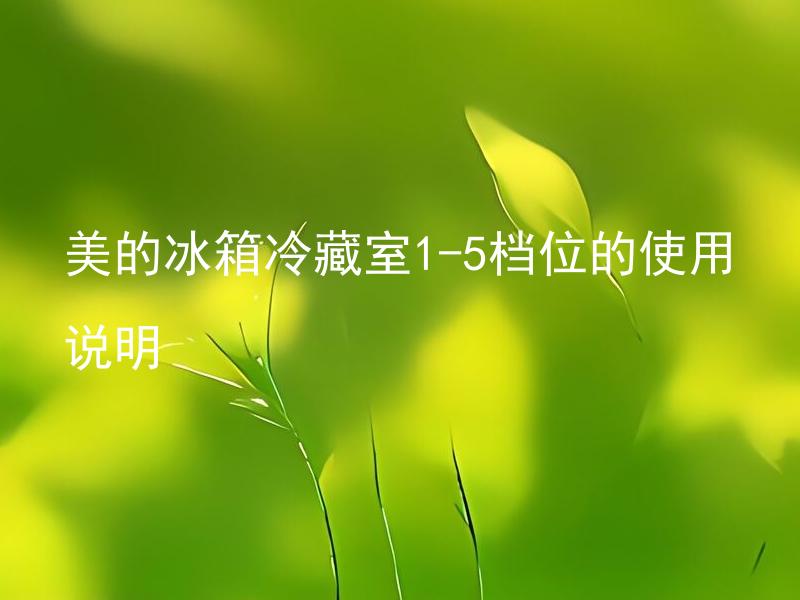 美的冰箱冷藏室1-5档位的使用说明 美的冰箱冷藏室的每个档位对应的温度差异大吗？